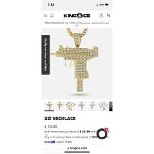 King I’ve Rose gold Uzi necklace